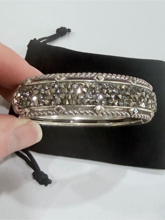 Brighton Jewelry - Brighton Silver-Tone Crystal Swarovski Bangle Bracelet